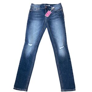 SEVEN7 distressed skinny jeans